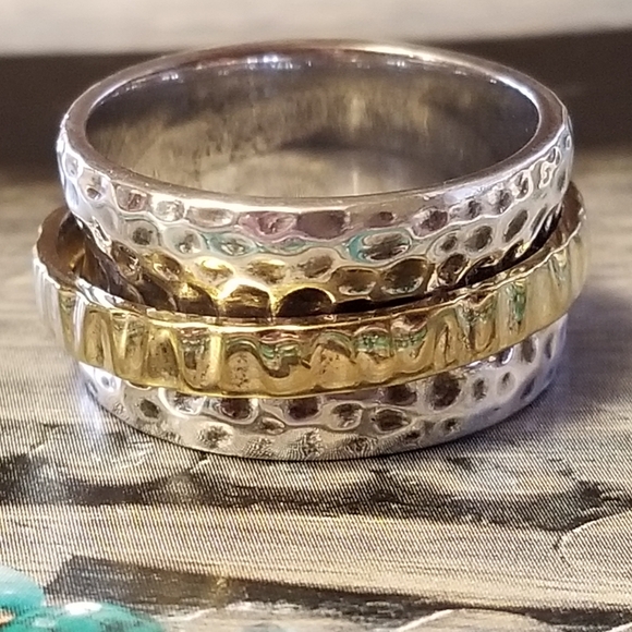 Silpada Sterling Silver & 14k Gold Spinner Ring - Picture 9 of 14